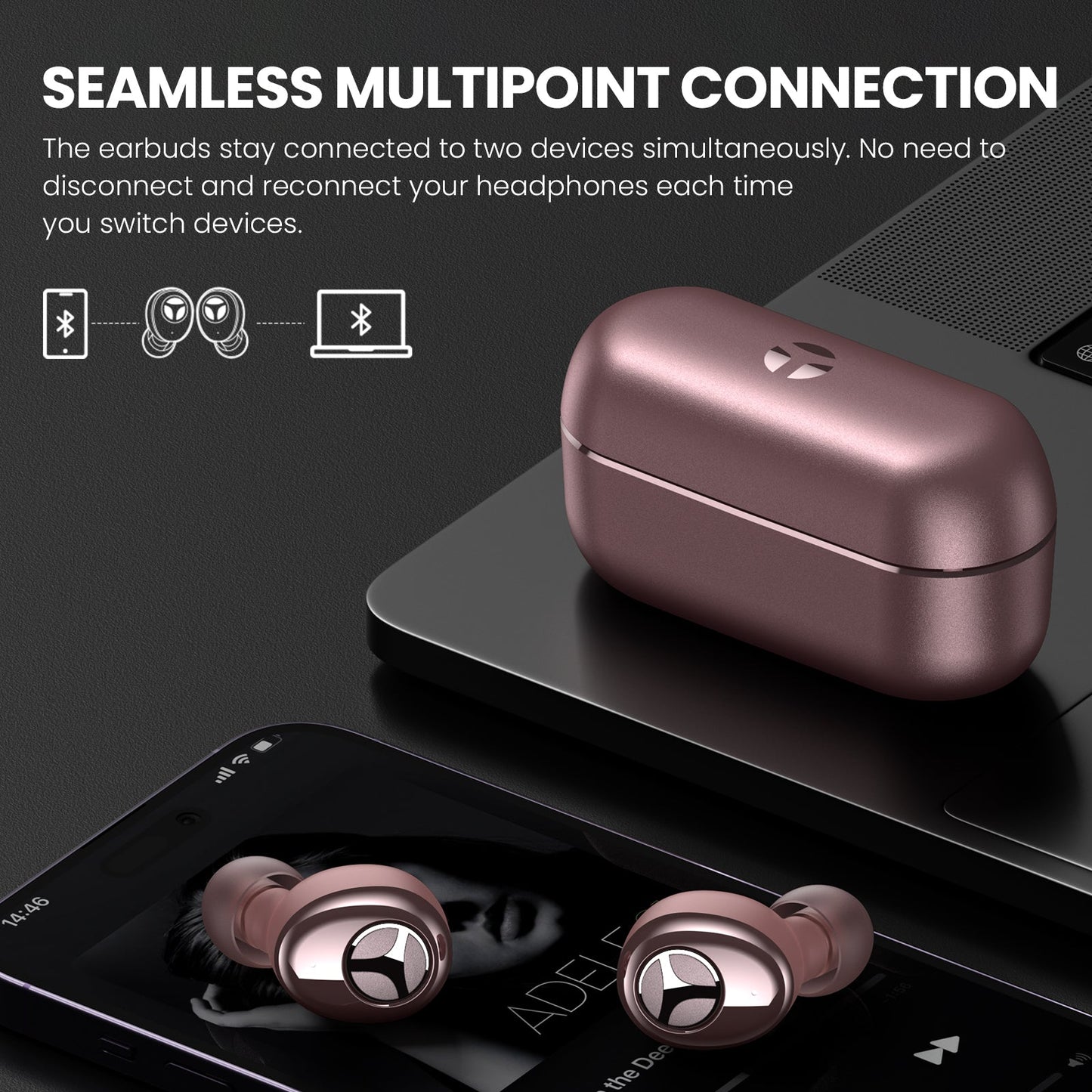 Tranya T6®Qualcomm QCC3040 SoC aptX™ Multi-device Connectivity APP Support